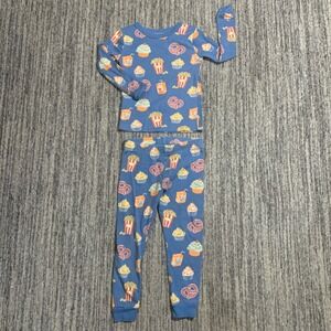 Member's Mark Pajama Set Organic Cotton‎ Snug Fit Food Print Size 3T